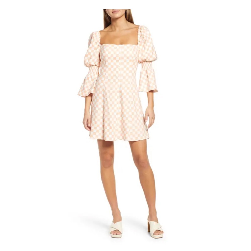 Juliet Sleeve Wayf Dress Peach